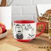 Hallmark Peanuts Black and Red Ceramic Mug, 25 oz (Christmas Carols) Gift for Fans, Collectors