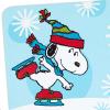 Hallmark Peanuts Christmas Card (Snoopy Ice Skating)(Snoopy Ice Skating)