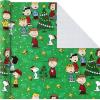 Hallmark Peanuts Wrapping Paper Rolls for Birthdays, Easter, Christmas (Set of 3 Rolls: 60 Sq. Ft. Total) Snoopy, Charlie Brown, Woodstock, Green, Blue, Red(Christmas Wrapping Paper)
