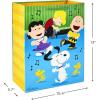 Hallmark Peanuts Wrapping Paper Rolls for Birthdays, Easter, Christmas (Set of 3 Rolls: 60 Sq. Ft. Total) Snoopy, Charlie Brown, Woodstock, Green, Blue, Red(Christmas Gift Bags)