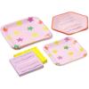 Hallmark Pink and Yellow Party Supplies (16 Square Dinner Plates, 8 Square Dessert Plates, 8 Hexagonal Dessert Plates, 32 Beverage Napkins) for Birthdays, Bridal Showers, Graduations