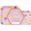 Hallmark Pink and Yellow Party Supplies (16 Square Dinner Plates, 8 Square Dessert Plates, 8 Hexagonal Dessert Plates, 32 Beverage Napkins) for Birthdays, Bridal Showers, Graduations
