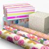 Hallmark Pretty Wrapping Paper with Cutlines on Reverse (6 Rolls: 180 Square Feet Total) Flowers, Butterflies, Stripes, Dots for Birthdays, Mother’s Day, Valentine’s Day(Floral  Dots  Stripes  Butterflies  “Happy Birthday”)