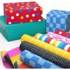 Hallmark Recycled Wrapping Paper with Cutlines on Reverse (3 Rolls: 60 Sq. Ft. Ttl) Red, Blue, Green, Gold Stripes, Candles, “Happy Birthday” for Kids and Adults(Red  Blue  Black  White  Yellow)