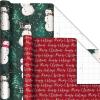 Hallmark Recycled and Recyclable Christmas Wrapping Paper Rolls with Cutlines on Reverse (6 Rolls: 150 Sq. Ft. Total) Deer, Mittens, Citrus with Pinecones, Red and Green Quilt(Snowman  Plaid  Santa’s Sleigh  Snowflakes  Poinsettia)