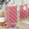 Hallmark Red and White Stripe Party Favor and Wrapped Treat Bags with Gift Tag Stickers (30 Bags, 30 Labels) for Christmas, Valentines Day, Birthdays, May Day, Care Packages and More(Red Stripes with Label)