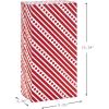 Hallmark Red and White Stripe Party Favor and Wrapped Treat Bags with Gift Tag Stickers (30 Bags, 30 Labels) for Christmas, Valentines Day, Birthdays, May Day, Care Packages and More(Red Stripes with Label)
