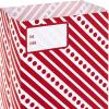 Hallmark Red and White Stripe Party Favor and Wrapped Treat Bags with Gift Tag Stickers (30 Bags, 30 Labels) for Christmas, Valentines Day, Birthdays, May Day, Care Packages and More(Red Stripes with Label)