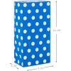 Hallmark Red and White Stripe Party Favor and Wrapped Treat Bags with Gift Tag Stickers (30 Bags, 30 Labels) for Christmas, Valentines Day, Birthdays, May Day, Care Packages and More(Blue Chevron  Solid  Polka Dot)