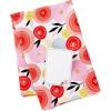 Hallmark Reusable Fabric Gift Wrap (1 Sheet: 26″ x 26″, Black and White Dots and Stripes) for Birthdays, Mother’s Day, Weddings, Engagements, Graduations and More(Modern Flowers  Orange  Pink  Yellow  Blue)