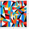 Hallmark Reusable Fabric Gift Wrap (1 Sheet: 26″ x 26″, Black and White Dots and Stripes) for Birthdays, Mother’s Day, Weddings, Engagements, Graduations and More(Bold Abstract  Red  Yellow  Black  Teal  Orange)