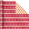 Hallmark Reversible Christmas Wrapping Paper (3 Rolls: 120 sq. ft. ttl) Merry Holidays, Snowflakes, Snowmen, Red Stripes(Merry Holidays  Snowflakes  Snowmen  Red Stripes)