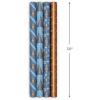 Hallmark Reversible Christmas Wrapping Paper Bundle, Elegant Blue and Gold (4 Rolls: 150 sq. ft. ttl.) Dark Blue, Gold, Teal Snowflakes, Peace, Stripes, Geometric(Elegant Blues)