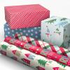 Hallmark Reversible Christmas Wrapping Paper Rolls for Kids (6 Rolls: 150 Sq. Ft. Total) Cookies, Donuts, Mittens, Penguins, Dinosaurs(Cute Christmas)