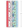 Hallmark Reversible Christmas Wrapping Paper Rolls for Kids (6 Rolls: 150 Sq. Ft. Total) Cookies, Donuts, Mittens, Penguins, Dinosaurs(Reversible Christmas)
