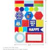 Hallmark Reversible Flat Wrapping Paper Sheets (12 Folded Sheets with Sticker Seals) Rainbow Happy, Exclamation Points, Polka Dots, Confetti for Birthdays, Graduations, Celebrations(Blue Red Dark Blue and Multicolor)