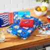Hallmark Reversible Flat Wrapping Paper Sheets (12 Folded Sheets with Sticker Seals) Rainbow Happy, Exclamation Points, Polka Dots, Confetti for Birthdays, Graduations, Celebrations(Blue Red Dark Blue and Multicolor)