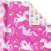 Hallmark Reversible Kids Birthday Wrapping Paper, Monsters and Unicorns (Pack of 3, 120 sq. ft. ttl.)(Monsters and Unicorns)