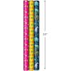 Hallmark Reversible Kids Birthday Wrapping Paper, Monsters and Unicorns (Pack of 3, 120 sq. ft. ttl.)(Rainbows  Dinosaurs  “Happy Birthday”)