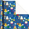 Hallmark Reversible Wrapping Paper Bundle with Ribbon & Gift Tag Stickers – Black, Gold Stripes, Plaid (3 Pack, 120 sq. ft. TTL, 30 Yds. Mini Ribbon, 36 Labels) for Graduations, Weddings, Christmas(Bright Birthday)