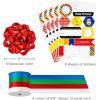 Hallmark Reversible Wrapping Paper Bundle with Ribbon & Gift Tag Stickers – Black, Gold Stripes, Plaid (3 Pack, 120 sq. ft. TTL, 30 Yds. Mini Ribbon, 36 Labels) for Graduations, Weddings, Christmas(Bright Birthday)