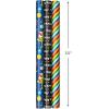 Hallmark Reversible Wrapping Paper Bundle with Ribbon & Gift Tag Stickers – Black, Gold Stripes, Plaid (3 Pack, 120 sq. ft. TTL, 30 Yds. Mini Ribbon, 36 Labels) for Graduations, Weddings, Christmas(Bright Birthday)