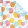 Hallmark Reversible Wrapping Paper Roll Bundle, Peach & Purple Flowers, Pink Stripes, Balloons (3 Rolls: 75 sq. ft. ttl.) for Birthdays, Mother’s Day, Weddings, Baby Showers, and Bridal Showers(Reversible Floral  Striped  Balloons)