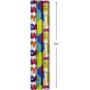 Hallmark Reversible Wrapping Paper Roll Bundle, Peach & Purple Flowers, Pink Stripes, Balloons (3 Rolls: 75 sq. ft. ttl.) for Birthdays, Mother’s Day, Weddings, Baby Showers, and Bridal Showers(Reversible Birthday)