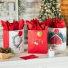 Hallmark Rustic Bag Assortment (8 Bags: 4 Medium 9″, 4 Large 13″) Snowy Red Barn, Red Truck, Plaid, Painted Wood Sign(Large)