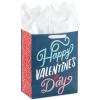 Hallmark Signature 7″ Medium Valentine’s Day Gift Bag with Tissue Paper (Heart Banner)(Blue Happy Valentine’s Day)