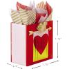 Hallmark Signature 7″ Medium Valentine’s Day Gift Bag with Tissue Paper (Heart Banner)(Heart with Arrow)