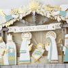 Hallmark Signature Religious Wood Christmas Card (A Savior is Born)(Delicate Paper Craft Nativity Scene)