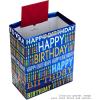 Hallmark Signature Studio 10″ Large Square Gift Bag with Tissue Paper (Happy Birthday) Teal, Gray, Pink, Blue on White(Blue Happy Birthday)
