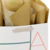 Hallmark Signature Studio 10″ Large Square Gift Bag with Tissue Paper (Happy Birthday) Teal, Gray, Pink, Blue on White(Minimal Teal  Gray  Pink  Blue)