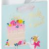 Hallmark Signature Studio 7″ Medium Square Birthday Gift Bag with Tissue Paper (Blush Pink, Gold Foil Happy Birthday) for Wife, Daughter, Sister, Aunt, Teen(Dog with Cake)