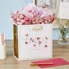 Hallmark Signature Studio 7″ Medium Square Birthday Gift Bag with Tissue Paper (Blush Pink, Gold Foil Happy Birthday) for Wife, Daughter, Sister, Aunt, Teen(Pink Flowers)