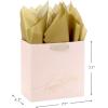 Hallmark Signature Studio 7″ Medium Square Birthday Gift Bag with Tissue Paper (Blush Pink, Gold Foil Happy Birthday) for Wife, Daughter, Sister, Aunt, Teen(Blush Pink with Gold Foil)