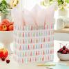 Hallmark Signature Studio 7″ Medium Square Gift Bag with Tissue Paper (Abstract Brushstrokes) Peach, Mint Green, Teal for Easter, Birthdays, Bridal Showers and More(Rainbow Tassels)