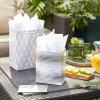 Hallmark Silver Gift Bag Assortment – Diamonds, Stripes, Dots (Pack of 6: 2 Medium 9″, 2 Large 11″, 2 Extra Large 14″) for Birthdays, Mother’s Day, Weddings, Bridal Showers, Any Occasion(Silver  White)