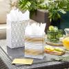 Hallmark Silver Gift Bag Assortment – Diamonds, Stripes, Dots (Pack of 6: 2 Medium 9″, 2 Large 11″, 2 Extra Large 14″) for Birthdays, Mother’s Day, Weddings, Bridal Showers, Any Occasion(Gold  White)
