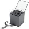 Hallmark Small Gift Box with Bow and Shredded Paper Fill (Black 4 inch Gift Box) for Weddings, Graduations, Birthdays, Father’s Day, Groomsmen Gifts, All Occasion(Slate Gray)