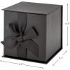 Hallmark Small Gift Box with Bow and Shredded Paper Fill (Black 4 inch Gift Box) for Weddings, Graduations, Birthdays, Father’s Day, Groomsmen Gifts, All Occasion(Black)