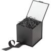 Hallmark Small Gift Box with Bow and Shredded Paper Fill (Black 4 inch Gift Box) for Weddings, Graduations, Birthdays, Father’s Day, Groomsmen Gifts, All Occasion(Black)