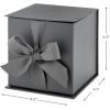 Hallmark Small Gift Box with Bow and Shredded Paper Fill (Black 4 inch Gift Box) for Weddings, Graduations, Birthdays, Father’s Day, Groomsmen Gifts, All Occasion(Slate Gray)