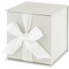 Hallmark Small Gift Box with Bow and Shredded Paper Fill (Black 4 inch Gift Box) for Weddings, Graduations, Birthdays, Father’s Day, Groomsmen Gifts, All Occasion(Grey White)