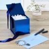 Hallmark Small Gift Box with Bow and Shredded Paper Fill (Red Signature 4 inch Gift Box with Glitter) for Birthdays, Graduations, Anniversaries, Christmas, Valentine’s Day, All Occasion(Navy Blue Glitter)