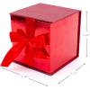 Hallmark Small Gift Box with Bow and Shredded Paper Fill (Red Signature 4 inch Gift Box with Glitter) for Birthdays, Graduations, Anniversaries, Christmas, Valentine’s Day, All Occasion(Red Glitter)