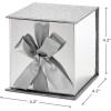 Hallmark Small Gift Box with Bow and Shredded Paper Fill (Red Signature 4 inch Gift Box with Glitter) for Birthdays, Graduations, Anniversaries, Christmas, Valentine’s Day, All Occasion(Silver Glitter)