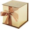 Hallmark Small Gift Box with Bow and Shredded Paper Fill (Red Signature 4 inch Gift Box with Glitter) for Birthdays, Graduations, Anniversaries, Christmas, Valentine’s Day, All Occasion(Gold Glitter)