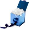 Hallmark Small Gift Box with Bow and Shredded Paper Fill (Red Signature 4 inch Gift Box with Glitter) for Birthdays, Graduations, Anniversaries, Christmas, Valentine’s Day, All Occasion(Navy Blue Glitter)